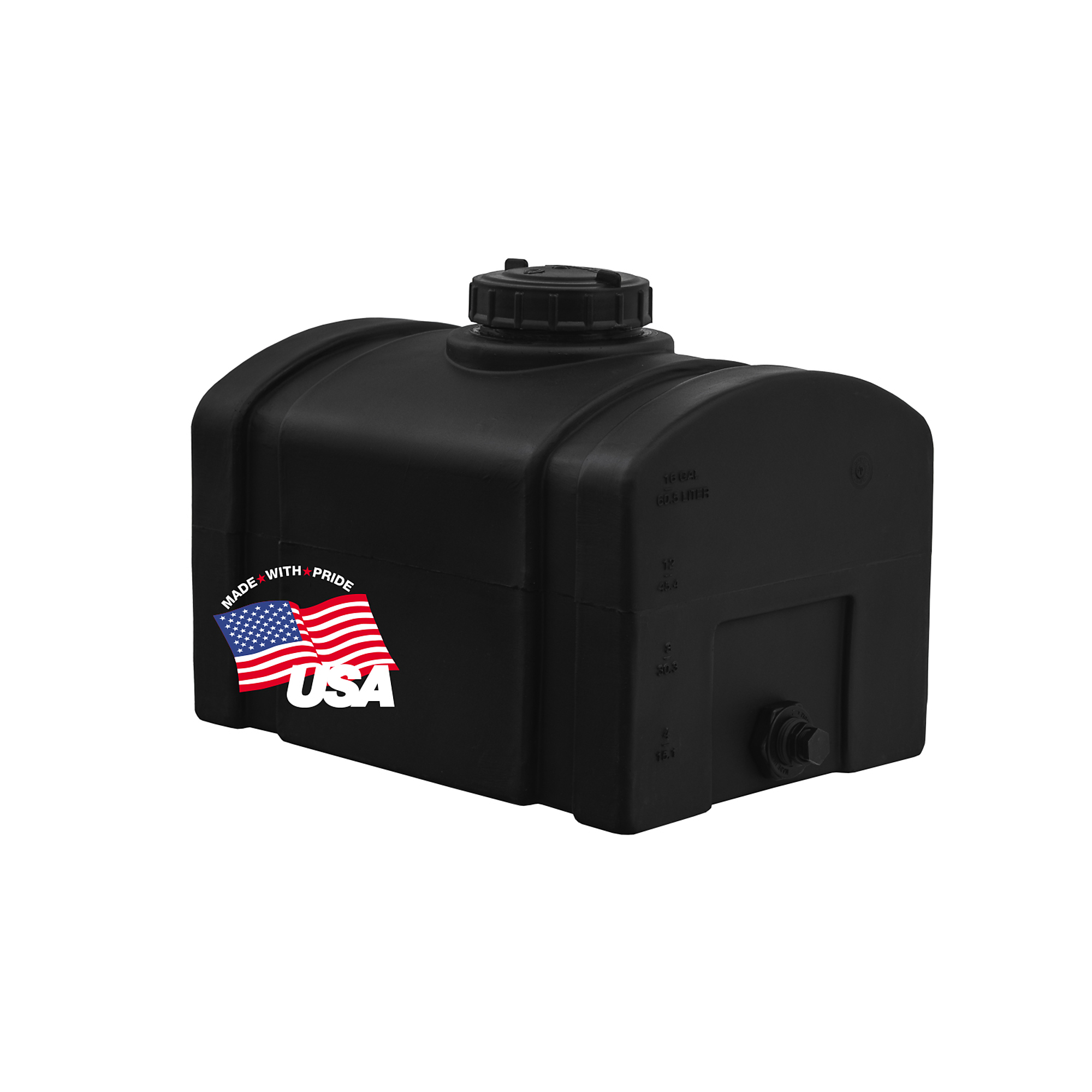 Romotech Domed Water Liquid Storage Tank — 16 Gallon, Medium Density Polyethylene, UV-Stabilized, 22in. x 16in. x 16in., Black, Model# 82123885